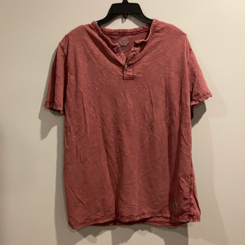 Flag & Anthem Short Sleeve Henley Red